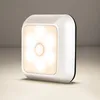 8 cm 6LED ABS Motion Consior Light, nocne światło, światło zasilane baterią białe kwadratowe korytarz światło do domu schodowe do sypialni szafa kuchenna