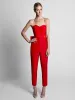 Projektant Setwell Krikor Jabotian Red Jumpsuits Suknie wieczorowe z odłączoną spódnicą Sweetheart Suknie balowe spodnie dla kobiet wykonane na zamówienie