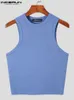 Męskie topy czołgowe Inderun Men Tank Tops Solid Kolor O-Neck Slevevear Streetwear Fitness Fitness Casualne kamizelki wakacje Mężczyź Mężczyźni Ubranie S-5xl 230620