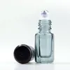 Frasco de vidro grosso octogonal 3ml em rolo de óleo essencial, frasco de perfume vazio com tampa preta, transporte rápido F404 Lxhht