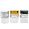 5g 10g 20g 30g 50g Travel Mini cream glass jar clear glass container with gold black silver cap Cosmetic Packaging F1221 Jncve