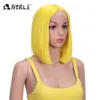 Cosplay syntetisk spets peruk cosplay peruk kort bob rak 12 "färg gul spets peruk blond peruk för svarta kvinnor peruk 230524