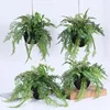 Decorative Flowers Fern Persia Plant Aerial Hanging Ball Artificial Green Grass Wedding Party Wall Balcony Decor