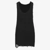 Men's Tank Tops Streetwear Men Clothes Fashion Summer Sleeveless O Neck Straps Knitted Tank Tops Mens Vintage Solid Color Ripped Vest Camisole 230620