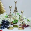 Candle Holders Metal Christmas Tree Candlestick Ornaments Creative Atmosphere Sense Bell Holder Candlelight Dinner Table Set