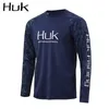 Andra sportvaror Huk Gear Fishing Shirts Men Long Sleeve Crewneck Sweatshirt utomhus UV -skydd andningsbara fiskekläder Camisa Pesca 230619