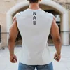 Herrtankstoppar Sommarmän Tank Top Cotton Workout Bodybuilding ärmlös skjorta Gym Fitness Training Printed Male Vest Casual Top kläder 230620