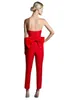 Projektant Setwell Krikor Jabotian Red Jumpsuits Suknie wieczorowe z odłączoną spódnicą Sweetheart Suknie balowe spodnie dla kobiet wykonane na zamówienie