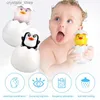 Baby Bath Toys Cute Duck Penguin Egg Water Spray Sprinkler Bathroom Sprinkling Shower Swimming Water Toys For Kids Gift L230518