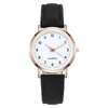 Zegar zegara upuszcza zegar dla kobiet świetliste arabskie liczby zegarki luksusowe kobiety skórzane kwarc renogio feminino