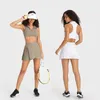 Saia curta esportiva versátil LLLM para mulheres anti-leve dança calças de ioga ritmo rival Sutiã personalizado com lapela enfeitado no pescoço sutiãs esportivos