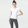 Lu Yoga Outfit Damen Tight Fit Sport Fitness Kurzarm LL Casual Running Quick Dry Atmungsaktives T-Shirt