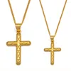 Kolye Kolyeler Anniyo Charm Cross kadınlar için Cross Girls Girls Gold Renk Mücevherler Toptan Din Aksesuarları #067802