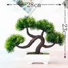 Dekoratif Çiçekler 23x28cm 4 Ofors Yeşil Çim Topu Yapay Bitkiler Bonsai Ev Bahçe Dekor Küçük Çam Ağacı Noel Cadılar Bayramı Partisi