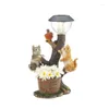 Exquisite Cartoon Animal Statue Cute Squirrel Craft Ornaments Solar Lights Emitting Figurines Gift For Home Garden Room Decor