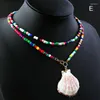 Chains Bohemians Women Cowrie Shell Charm Beaded Double Layer Necklace Jewelry Gift For Girls