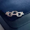 Cluster Rings Anziw Chain Link Para Mulheres Eternity Engagement Wedding Band Ring Prata Esterlina Diamante Simulado Cocktail Statement