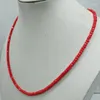 Chaînes Belle 2x4mm Rouge Jade Facette Rondelle Perles Collier 18 Pouces Mode Femme Bijoux Cadeau 2023