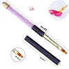 Nail Art Brush Pen Rhinestone Ojo de gato Acrílico Mango Tallado Pintura Gel Extensión de uñas Manicure Liner pen F3278 Aefpd