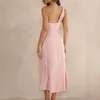 Robes décontractées Robe de bal Robe femmes rose été Sexy une épaule asymétrique froncé Midi soirée pansement grande taille Robe 2023