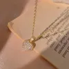 Pendentif Colliers 2023 Mode Japon Corée Micro Incrusté Amour Titane Acier Lumière De Luxe Collier Pour Femmes Bijoux De Noce