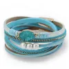 Bracciale avvolgente in pelle da tennis Polsino Boho Bracciale rigido con perline di cristallo e perle con chiusura magnetica Regali di gioielli per le donne Ragazze adolescenti Dr Dhhl3