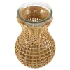 Вазы Раттана травяная стеклянная ваза сушеные цветочные композиции корейский декор тканый плантатор творческий богемный домашний цветок декоративная сеть