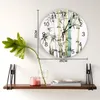 Wall Clocks Bamboo Ink Print Clock Art Silent Non Ticking Round Watch For Home Decortaion Gift