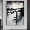 고품질 수제 유화 검은 흰색 초록 예술 그림 벽 장식 포스터 현대 고급 홈 미학 대형 벽화 L230620