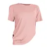 Lu yoga tenue femmes coupe ample Fitness haut course respirant T-shirt sport manches courtes LL décontracté couvrir été Yoga