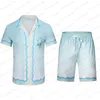 Casablanc-S 22SS Designer T Set masao san print heren Casual en korte dames losse zijden shirt hoogwaardige T-tijd gratis transport mannen t-shirt maat m-3xl