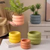 Planters Pots Creative Round Flower Pot Succulent Pot Ceramics Planter Home Decor Desktop Ornaments Garden Decoration Bonsai Plant Pot R230620