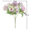 Getrocknete Blumen Günstige 32 cm künstliche Blumendekoration Rose Pfingstrose Seide kleiner Blumenstrauß Party Frühling Hochzeit Fake