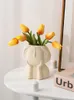 Vasen Gesicht Mädchen Keramik Vase Kreative Moderne Einfache Wohnzimmer Skulptur Kunst Blume Design Esstisch Glamour Dekoration Hause