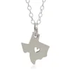 Descrizione della collana di mappa dello stato del Texas USA TX City Necklace Geometrica Geographic I Heart Love Texas Collane Regali di città natale