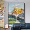 Pôster de decoração de casa abstrato 3D imagem de paisagem pintura a óleo artesanal parede arte em tela imagem sala de estar sofá hotel grande mural L230620