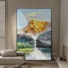 Pôster de decoração de casa abstrato 3D imagem de paisagem pintura a óleo artesanal parede arte em tela imagem sala de estar sofá hotel grande mural L230620