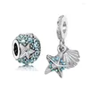 Inne Blue Starfish Sea Shell Charms Koraliki Wisiant Fit Marka Bransoletki Naszyjki DIY Making Jewelry Akcesoria