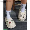 Slippers DIY Fashion Shoes Chain Slippers Creative Christmas Red Slippers Women Lychee Slides Warm Home Slides Platform Bubble Slippers J230620