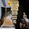 Lustres Lustre de Cristal LED Moderno Luminária de Iluminação para Casa Interior Luxo Longo Pendente Lâmpadas D50cm 80cm