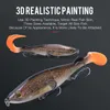 Iscas Reino GEMINI Iscas De Pesca 14g 28g 41g Afundando Wobblers Corpo ABS Com T-Tail Macio E Flame Tail SwimBaits Isca Macia Para Pike 230619