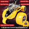 Bumblebees Stunt Flip Remote Control Car Upright Driving One Key Demo 360 Degree Stunt Rotation car Sound Light Kids RC Toys