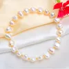 Urok bransolety ręcznie barokowe naturalne perły bransoletka modna kobiety koralikowe ślubne ślubne prezenty biżuterii słodkowodnej