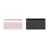 iK3381 Portable MIni Wireless Bluetooth Keyboard Multi-system Office Keyboard with Round Keycap Multimedia Keys Support Laptop