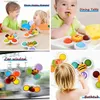 1PcsCartoon Fidget Suction Cup Spinner Toy For Baby Rotating Rattle Educational Baby Games Kids Montessori Bath Toys ForChildren L230518