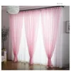 Rideau arc-en-ciel coloré solide blanc Tulle voilage rideaux pour salon chambre Voile Organza tissu rideaux 230619