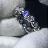 Atemberaubender Paar-Eternity-Band-Ring aus echtem Silber, Verlobung, Hochzeit, Ringe für Damen und Herren, 3 mm, AAAAA cz, Party-Schmuck