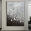 Personnalisé De Luxe Décor À La Maison Grande Murale À La Main Peinture À L'huile Abstraite Fleurs Mur Art Toile Suspendue Affiche Salon Chambre L230620