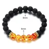 Braccialetti con ciondoli Roccia vulcanica naturale Pietra Uomo Reiki 7 Chakra Healing Beads Round Black Lava Stretch Gioielli fai da te Braccialetto regalo