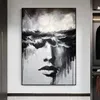 High Quality Handmade Oil Painting Black White Abstract Art Figure Wall Decor Poster Modern Luxury Home Aesthetics Large Mural L230620